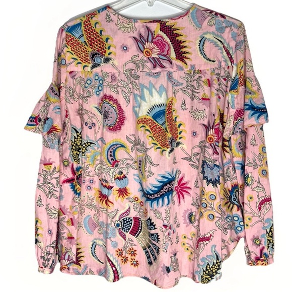 Rachel Comey  Willow Top in Peach Tapestry Floral  Long Sleeve Sz 6 - Picture 4 of 10